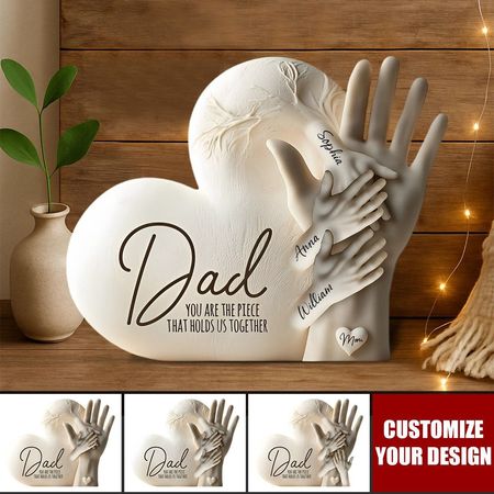 Papa, du bist das Stück, das uns zusammenhält – personalisierte Acryltafel